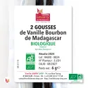 Etikett von 2 Bio-Vanilleschoten LAVANY Bourbon aus Madagaskar im Vakuumbeutel – Nettogewicht gesamt 6 g