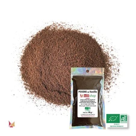 Poudre de Vanille LAVANY Biologique Bourbon de Madagascar - poids net 50 g