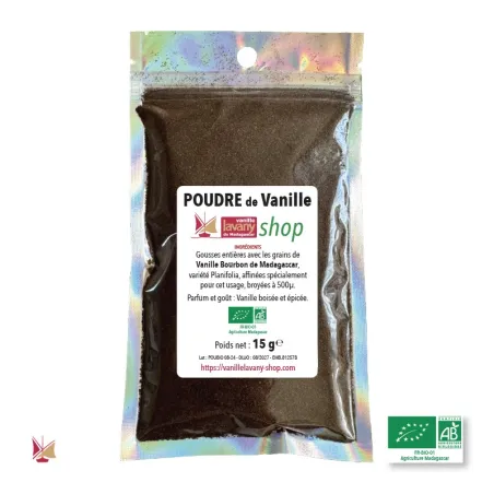 Poudre de Vanille LAVANY Biologique Bourbon de Madagascar - poids net 15 g